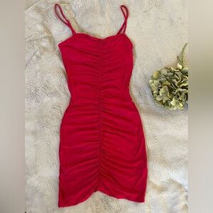 Red Ruched Dress